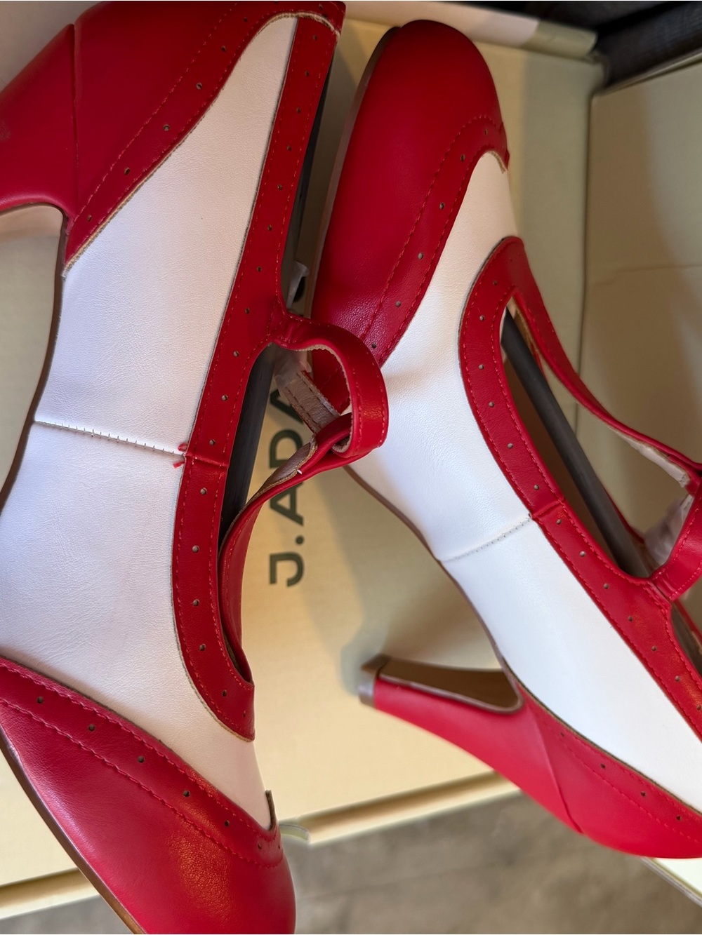 J Adams Tango Red Cream PU size 8